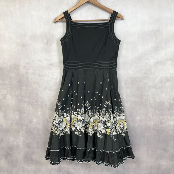 Levu'su Dress Womens Medium Floral Coquette Milkmaid Feminine Ruffled Bohemian - Picture 2 of 10